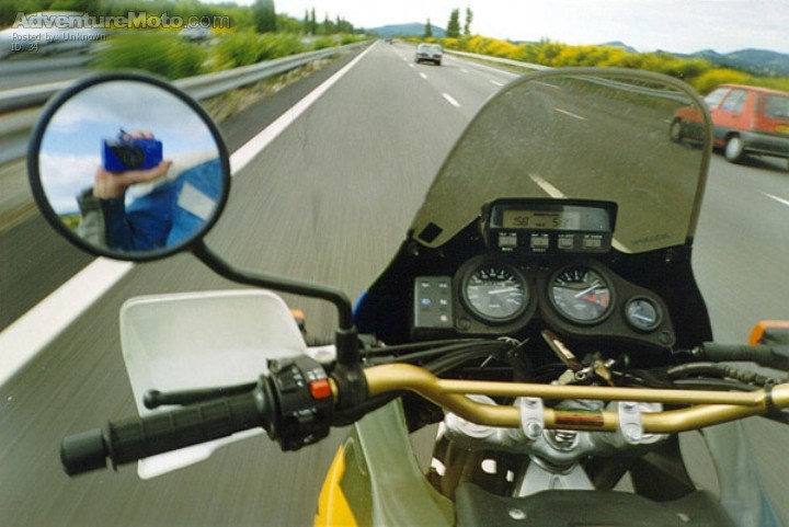 Fast TWIN 2, Photographed on a freeway south of Paris, on a day where bikes had no speed limits!!!  Is that 158km/h I can see on the Speedo. :)