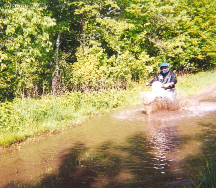 Wet Stuff! - My friend Mark on a borrowed bike.