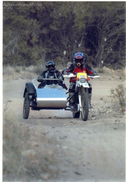Dual Sport Sidecar!!! - My 13 year old son joined me on the annual L.A. to Barstow to Vegas Ride this year.  Check out www.sidecarmike.com for details on the construction and lots of other cool sidecar stuff.  Road racing, street, off-road,celebrities and