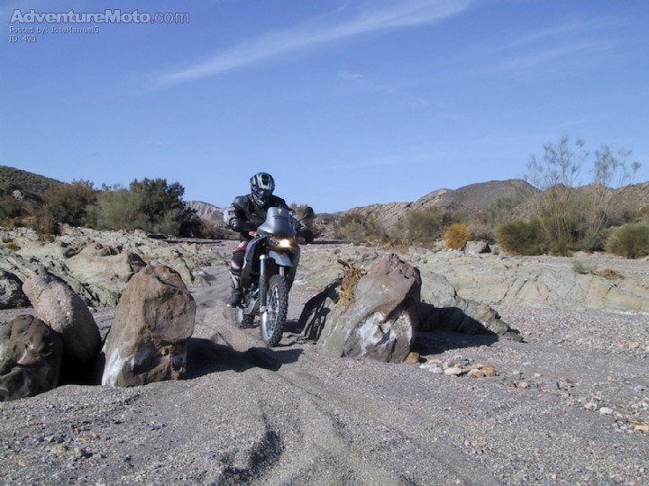 In Desert of Tabernas , Almeria, rambla arenosa.