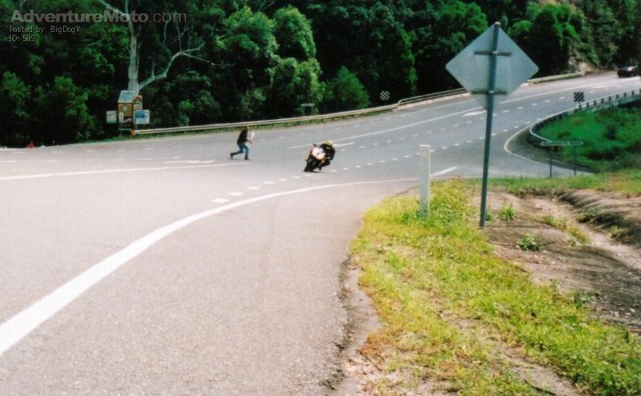 HOT DOGGIN' - Crossing the "finish-line" at about 170km/h