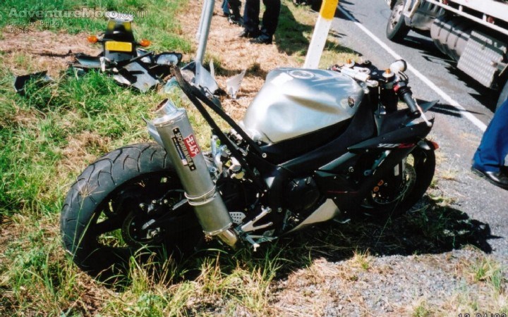 What a mess!! - When a bike cartwheels 3 metres in the air, bounce 5 times and 50 metres into a paddock!!!