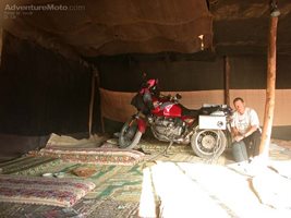 After a night sleep with the bedouins in Sinai.   - Yes they let the bike i...