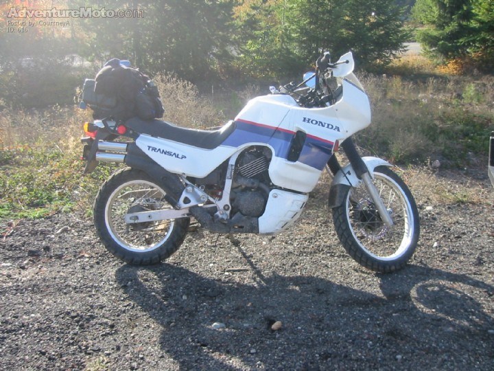 Transalp ready to roll - Ready for a day of riding the forest service roads in the mountains