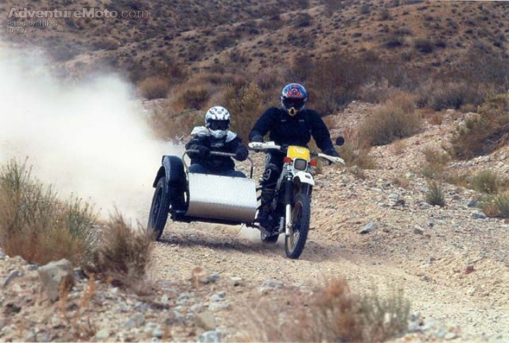 A dad and his boy... - This year it was the younger son's turn with dad at the annual L.A. 2 Barstow to Vegas dual sport ride.  Kevin is 11 and he also did it two years ago with me.  The Husky ran like a top, again!  
www.sidecarmike.com