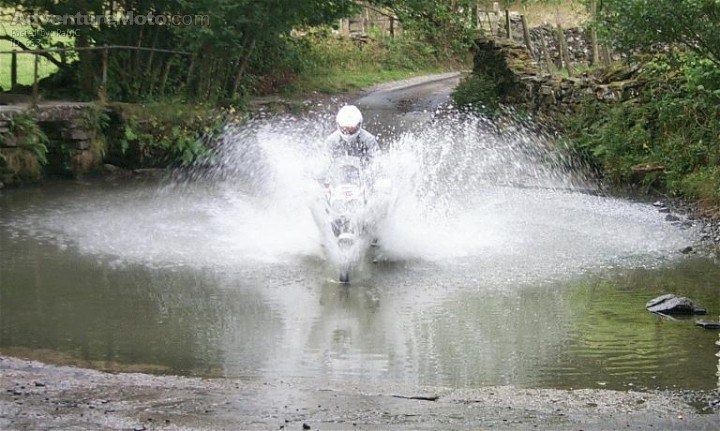 Wetter - Going through a ford south of Lake Windermere that was deeper than first expected